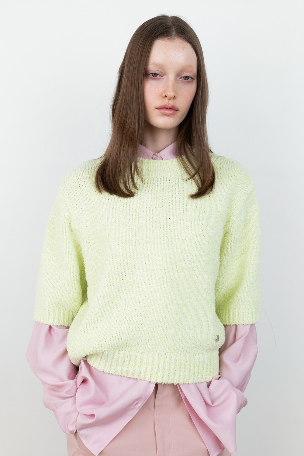 Croche Cable Wool Knit_Lime